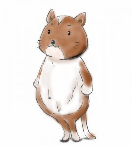 両足で立った猫のイラスト