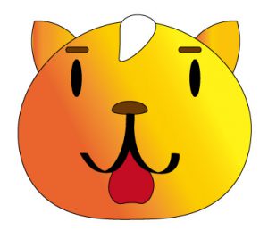 喜んだ表情の猫のイラスト